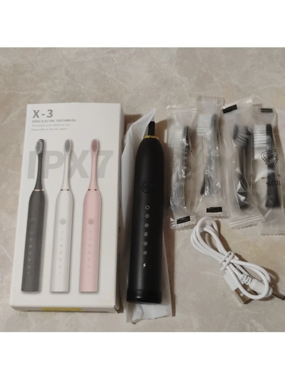 X-3 Sonic Electric Toothbrush - BLACK